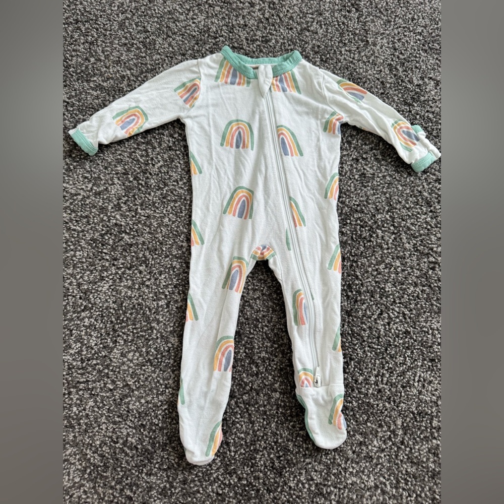 Newborn Kyte Wasabi Rainbow Zippered Footie